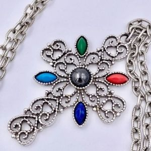 Vintage Avon Cabochon Cross Necklace